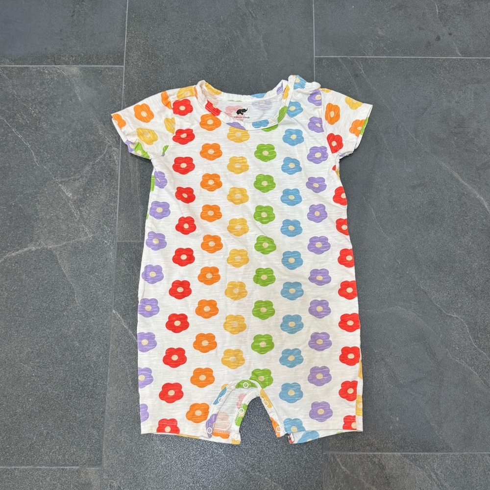 Monica + Andy Colorful Rainbow Flower Baby Romper